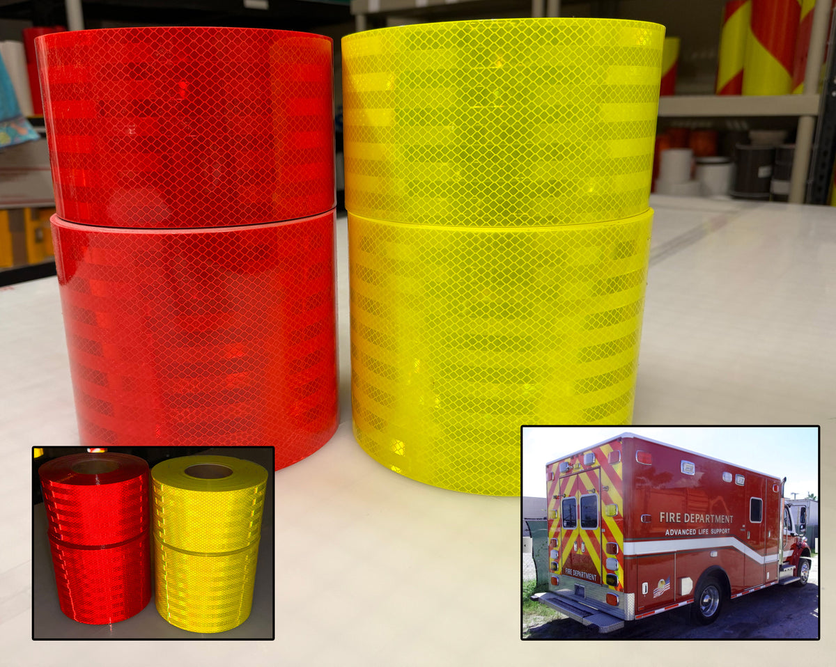 NewL Auto Reflecterende Tape Veiligheidswaarschuwing Auto Decoratie Sticker Kristal Honingraat Rand Reflector Beschermende Strip Film Auto Motorfiets Sticker (Rood, 20 cm x 300 cm