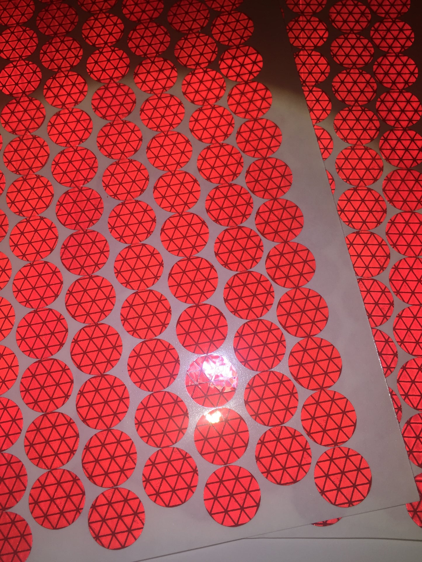 Oralite Reflective 1/2" V98 Dots for Diamond Plate - Peel & Stick - Lime & Red