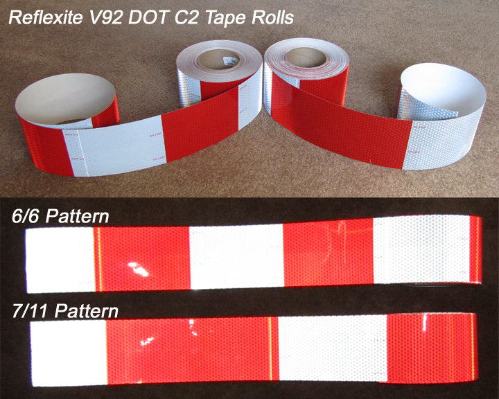 DOT Tape Red/White Reflective