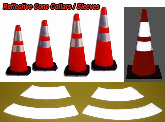 Reflective TRAFFIC CONE Collars - Wrap Around Self Adhesive