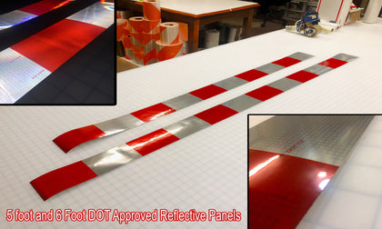 Red/White Block Reflective Panels - DOT Approved - Peel & Stick