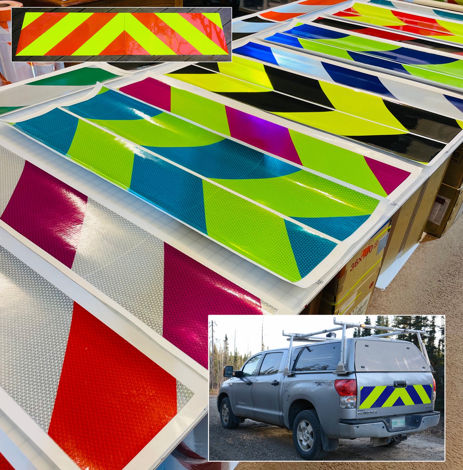 two piece reflective chevron panels