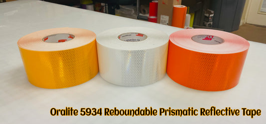ORALITE 5934 Channelizer, Barricade, Road Barrel and Delineation Retro Reflective Sheeting - 4" Rolls – Reflective