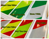 green lime red white chevron panels