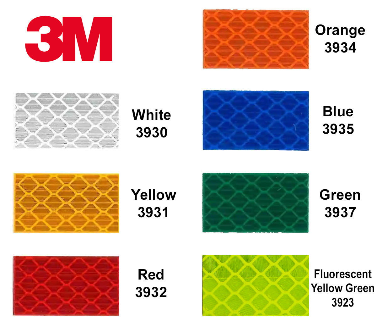 3M™ 3930 High Intensity Type 4 Prismatic Reflective - 1" 2" 4" 6" - (7 Colors) – Reflective