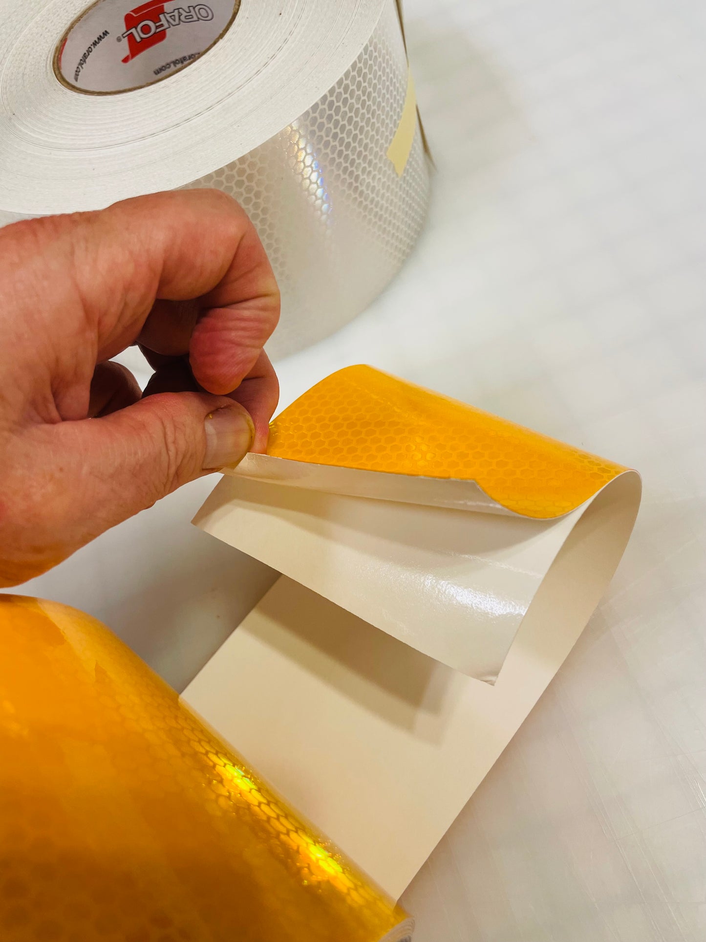 ORALITE 5934 Channelizer, Barricade, Road Barrel and Delineation Retro Reflective Sheeting - 4" Rolls – Reflective