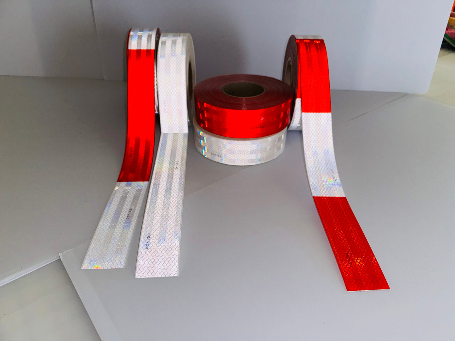 3M™ 983 DOT C2 Red/White Conspicuity Tape (7/11-6/6-Red-White) Several Widths – White, Red