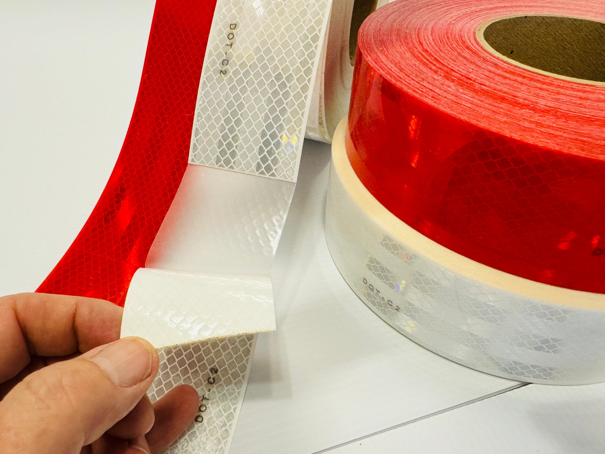 3M™ 983 DOT C2 Red/White Conspicuity Tape (7/11-6/6-Red-White) Several Widths – White, Red