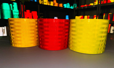 3M Reflective Chevron Decal Tape - Yellow & Red, 4" X 65.75" For Trucks, Trailers, Safety