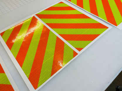 Motor Cycle Reflective Chevron Panels - Left & Right - Multiple Colors - Oralite – Reflective
