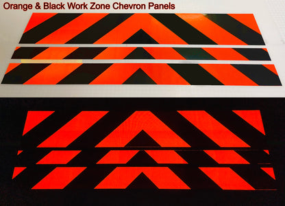 Work Zone Reflective Chevron Panels - (Fluorescent Orange & Black) - (White & Orange) - Oralite – White, Orange