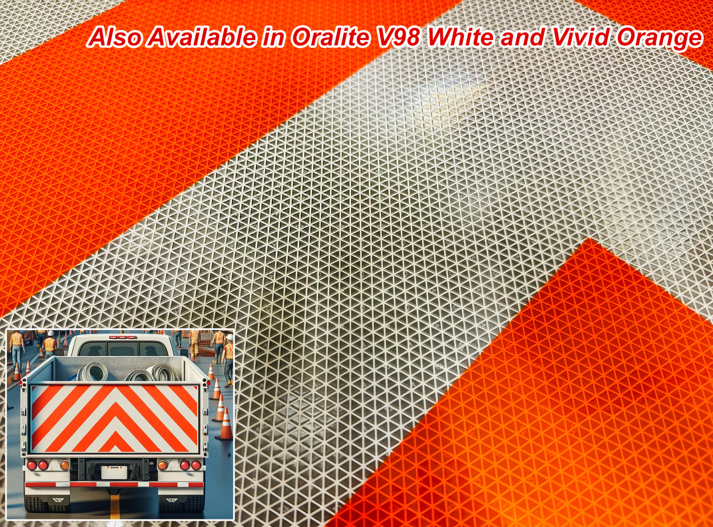 Work Zone Reflective Chevron Panels - (Fluorescent Orange & Black) - (White & Orange) - Oralite – White, Orange