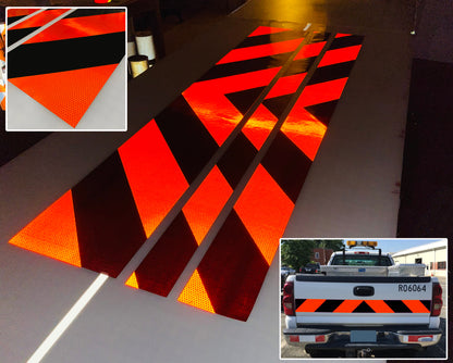 Work Zone Reflective Chevron Panels - (Fluorescent Orange & Black) - (White & Orange) - Oralite – White, Orange
