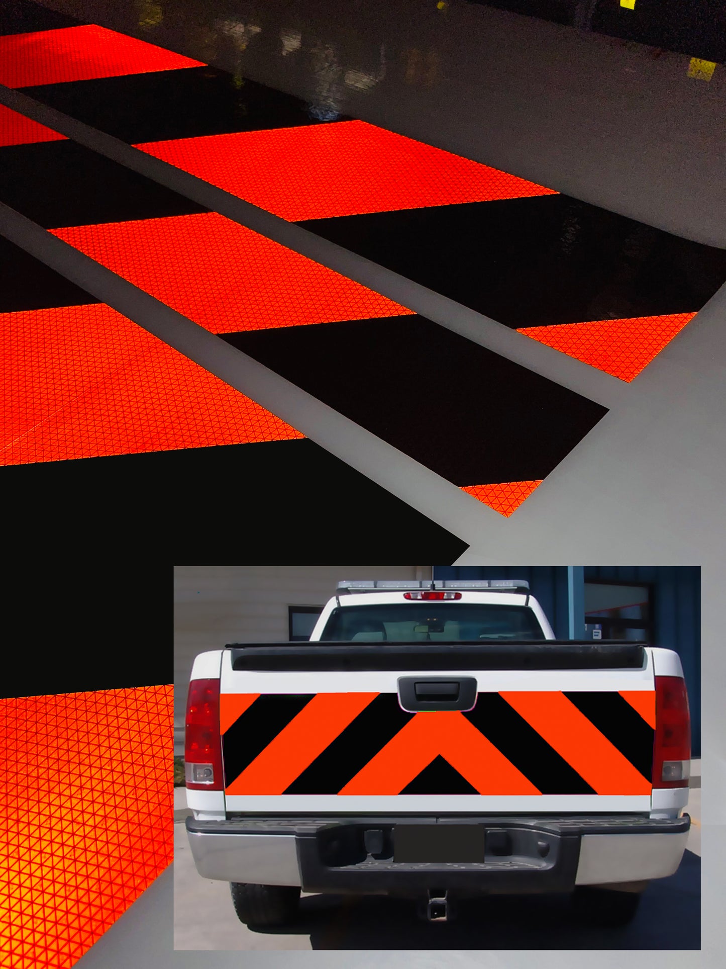 Work Zone Reflective Chevron Panels - (Fluorescent Orange & Black) - (White & Orange) - Oralite – White, Orange