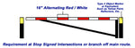 Oralite RGA (Rail Gate Arm) Tape - Red & White 16/16 Block Pattern