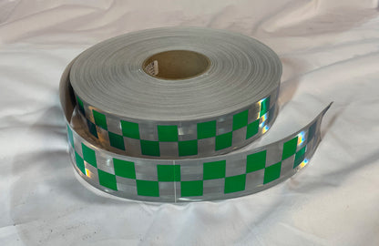 GP800 - 2" Checker Reflective Garment Trim - 30' or 100' - Sew On - Oralite
