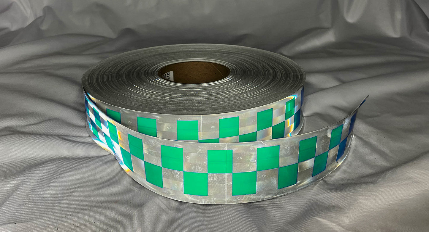GP800 - 2" Checker Reflective Garment Trim - 30' or 100' - Sew On - Oralite