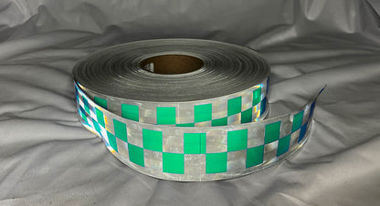 GP800 - 2" Checker Reflective Garment Trim - 30' or 100' - Sew On - Oralite