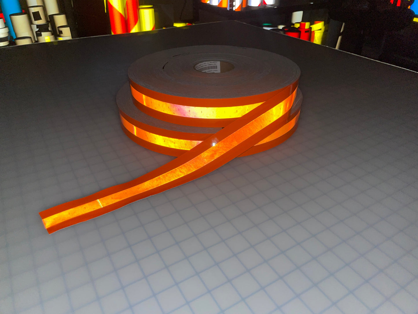 FTP-2550-TO/TL : 2" Orange or Lime Fire Trim with Reflective Center Stripe - BY THE FOOT