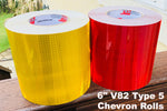 6" V82 Type 5 Prismatic Chevron Tape Rolls - 30' & 150' Rolls
