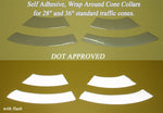TRAFFIC CONE COLLARS - Reflective Wrap Around Style - Self Adhesive
