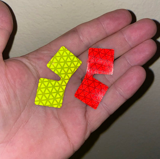 Reflective Diamond Plate Tabs - Peel & Stick - Lime & Red - NFPA 1901 – Red, Lime