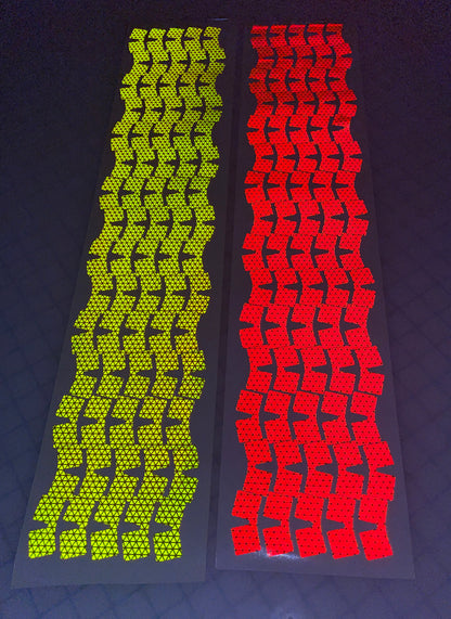 Reflective Diamond Plate Tabs - Peel & Stick - Lime & Red - NFPA 1901 – Red, Lime