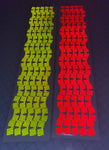 Reflective Diamond Plate Tabs - Peel & Stick - Lime & Red - NFPA 1901