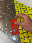 Reflective Diamond Plate Tabs - Peel & Stick - Lime & Red - NFPA 1901