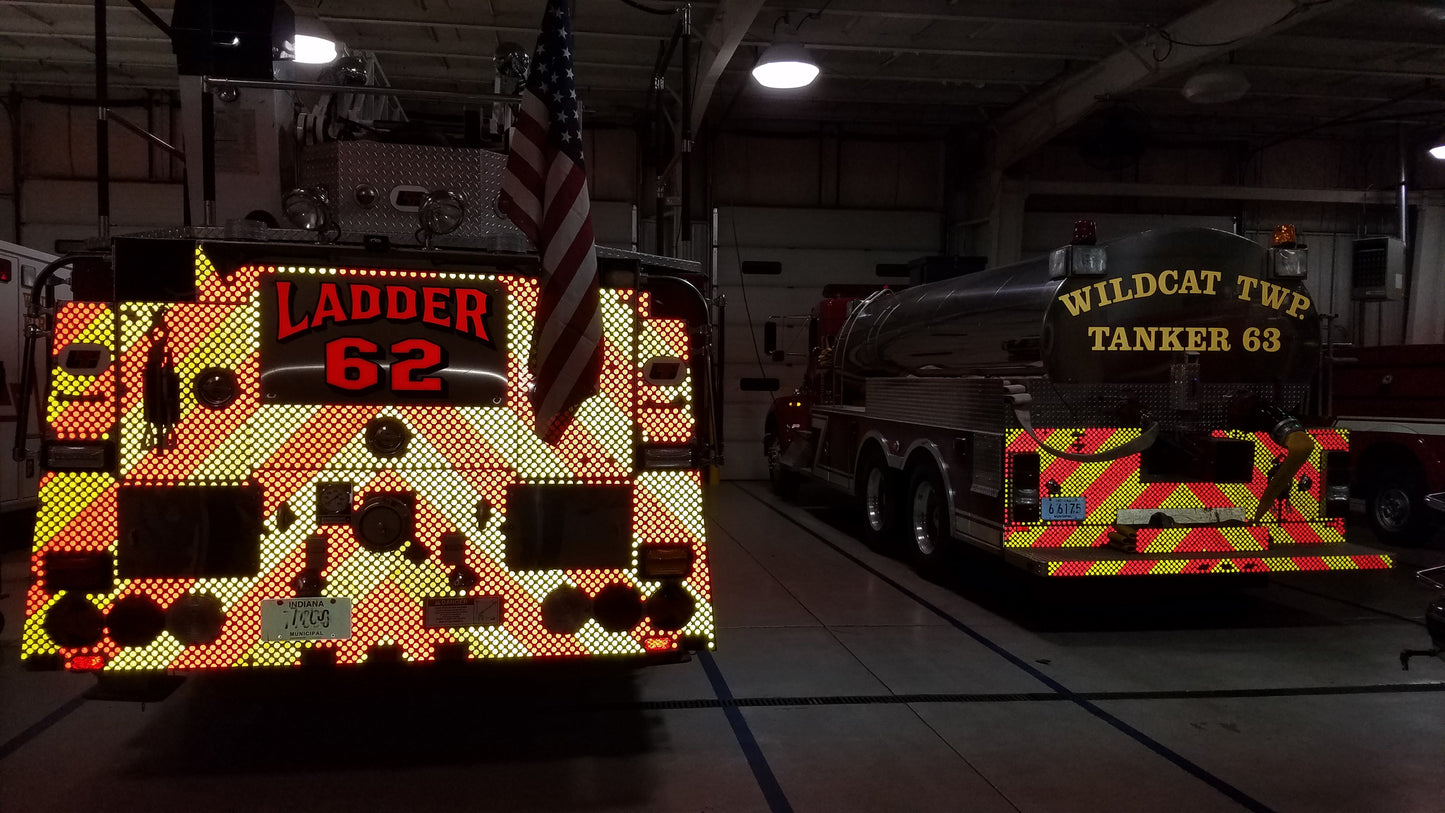 reflective accident scene diamond plate dots