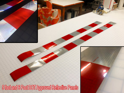 Red/White Block Reflective Panels - DOT Approved - Peel & Stick – White, Red