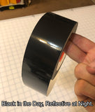 1" BLACK Engineer Grade Reflective Tape - 3 Types - Bright, Brighter, Brightest
