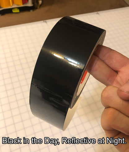 4" BLACK Engineer Grade Reflective Tape - 3 Types - Bright, Brighter, Brightest – Black, Reflective