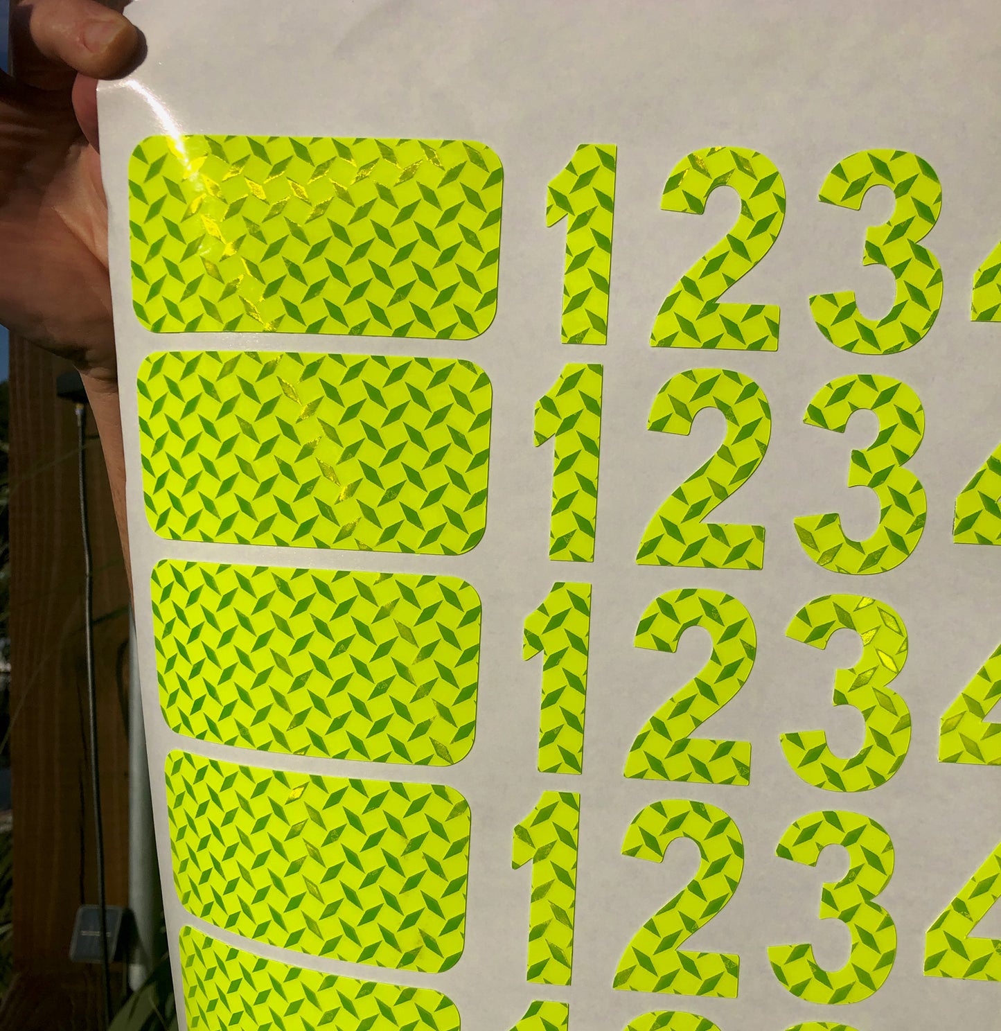 Oralite Fire Resistant NFPA Self Adhesive Reflective Numbers - 2" Tall Lime – Lime, Reflective