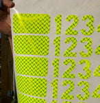 Oralite Fire Resistant NFPA Self Adhesive Reflective Numbers - 2" Tall Lime