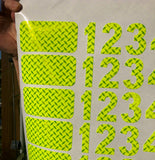 Oralite Fire Resistant NFPA Self Adhesive Reflective Numbers - 2" Tall Lime