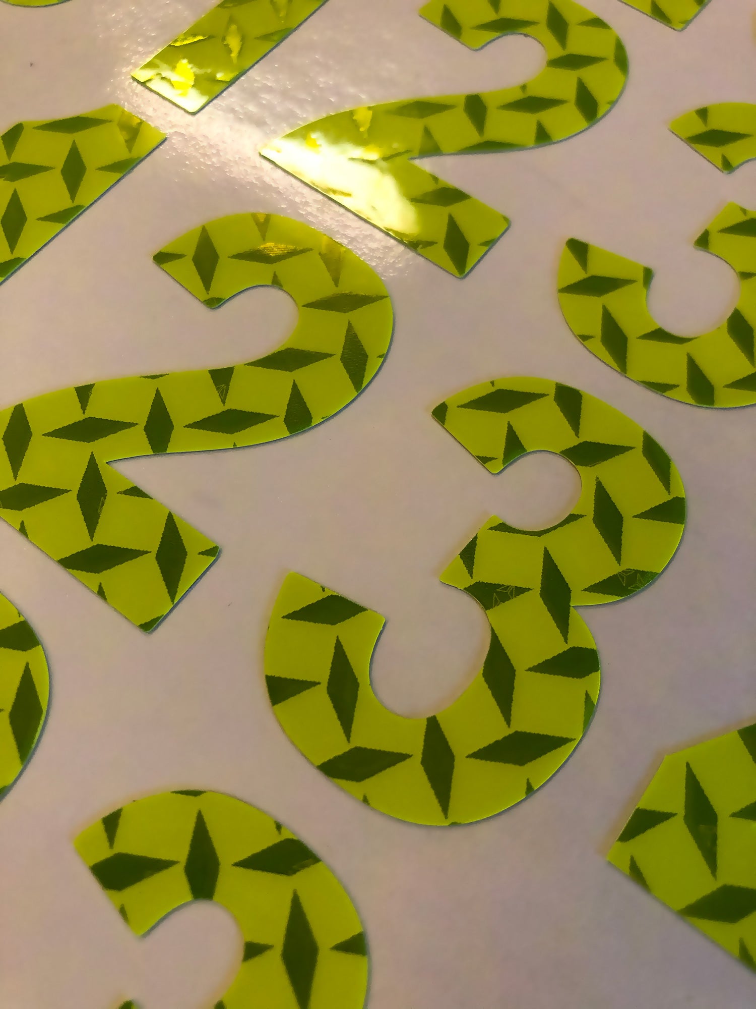 Oralite Fire Resistant NFPA Self Adhesive Reflective Numbers - 2" Tall Lime – Lime, Reflective
