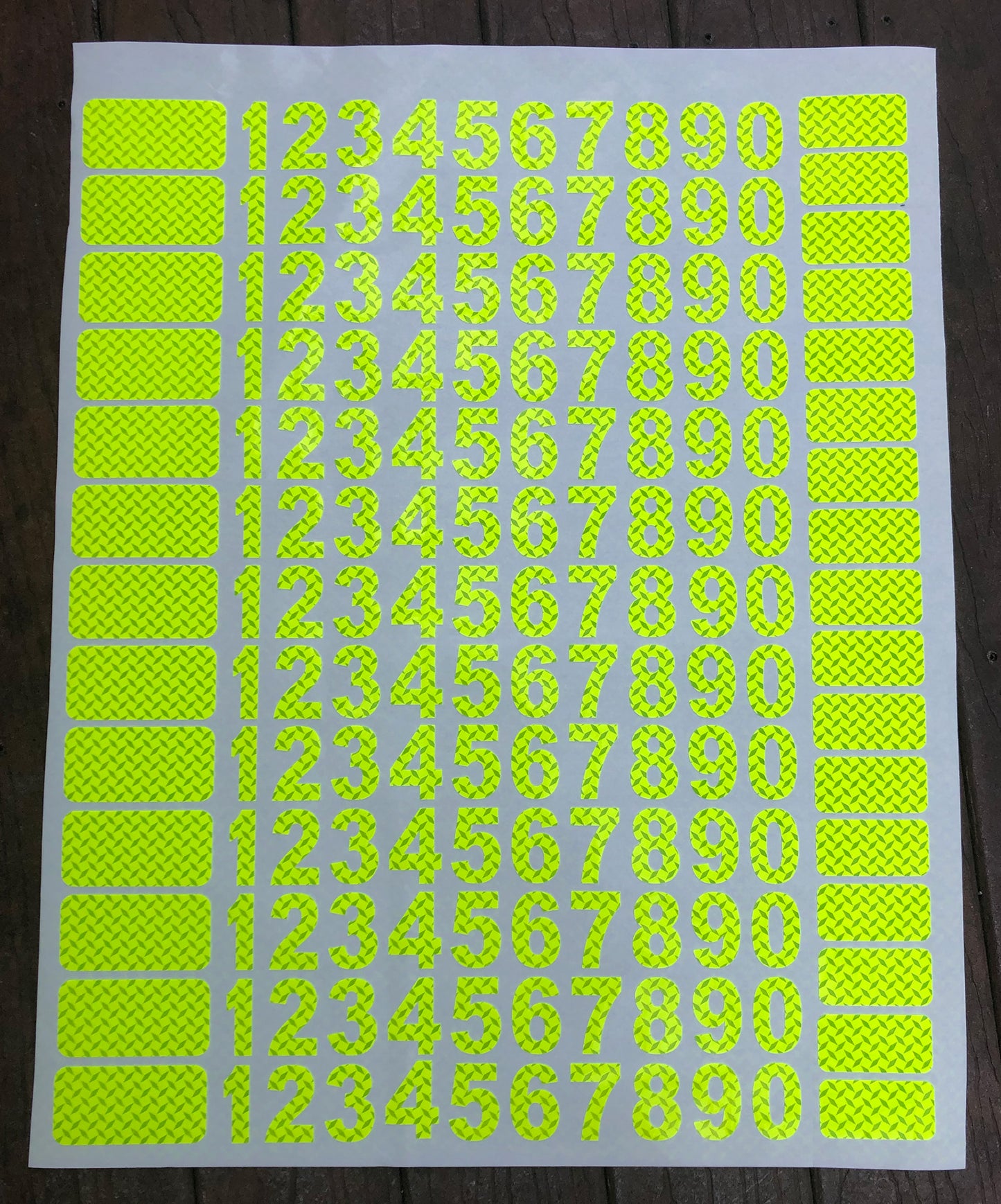Oralite Fire Resistant NFPA Self Adhesive Reflective Numbers - 2" Tall Lime – Lime, Reflective