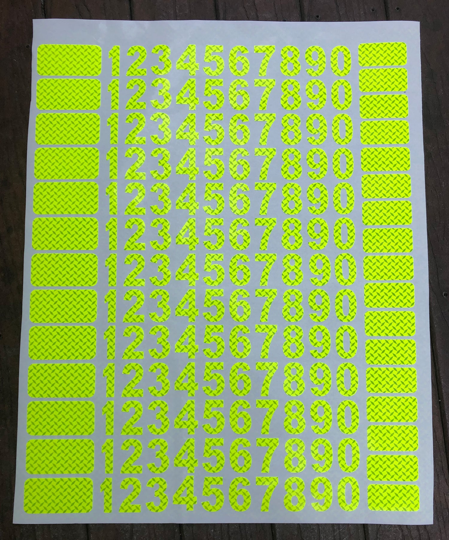 Oralite Fire Resistant NFPA Self Adhesive Reflective Numbers - 2" Tall Lime – Lime, Reflective