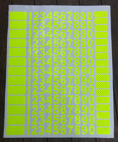 Oralite Fire Resistant NFPA Self Adhesive Reflective Numbers - 2" Tall Lime – Lime, Reflective