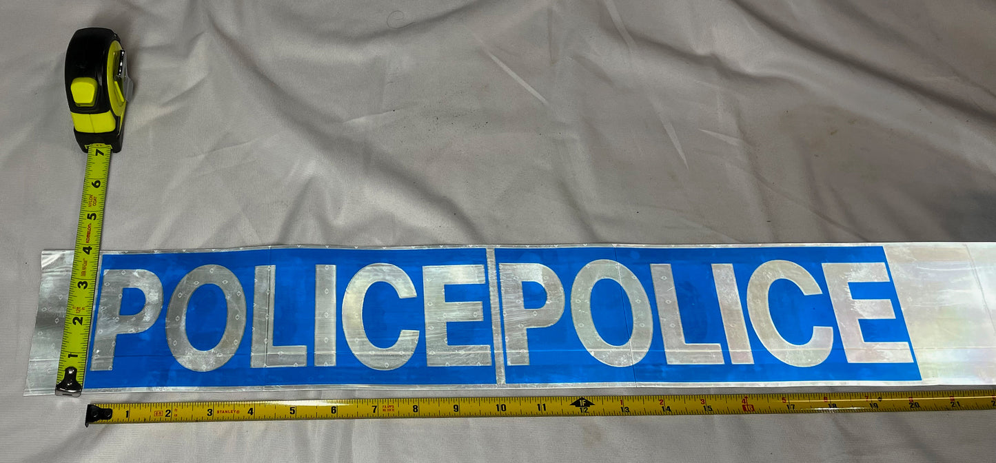 GP801 - "POLICE" Logo - Sew On Prismatic Reflective Garment Panels 4" - Oralite – Reflective