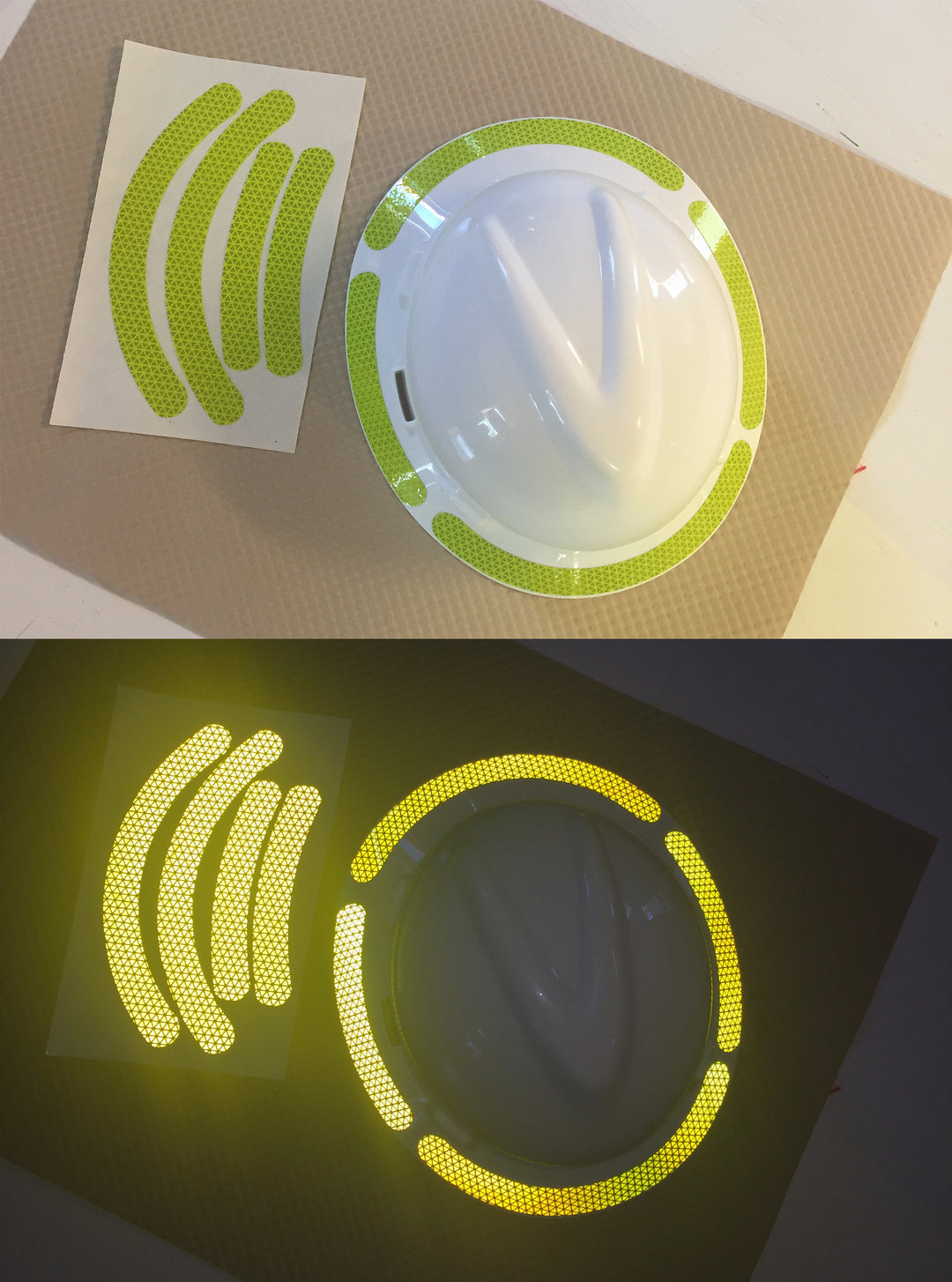 Adhesive Vinyl Reflective Hard Hat/Helmet Sticker - White