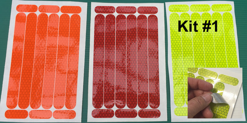 Reflective Hard Hat Decals Kit #1 (Marks 3 Hard Hats) - 5 Colors – Reflective