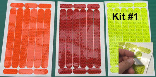 Reflective Hard Hat Decals Kit #1 (Marks 3 Hard Hats) - 5 Colors – Reflective