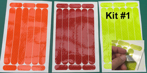 Reflective Hard Hat Decals Kit #1 (Marks 3 Hard Hats) - 5 Colors