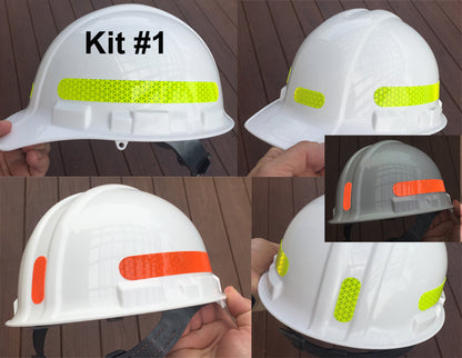 Reflective Hard Hat Decals Kit #1 (Marks 3 Hard Hats) - 5 Colors – Reflective