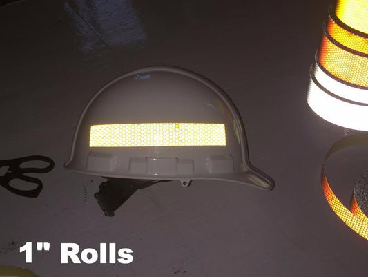 Reflective Hard Hat - 1" (Stretchable) High Intensity Tape - 30' & 150' Rolls
