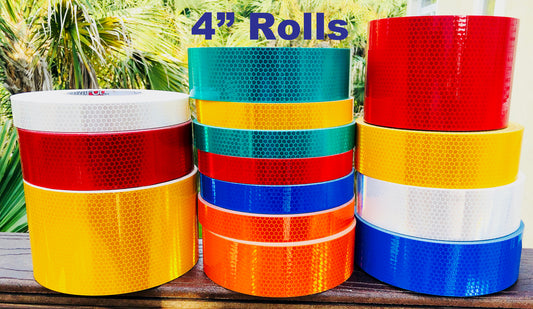 4" High Intensity "Prismatic" Type 4 Reflective Tapes - 30 Foot Rolls