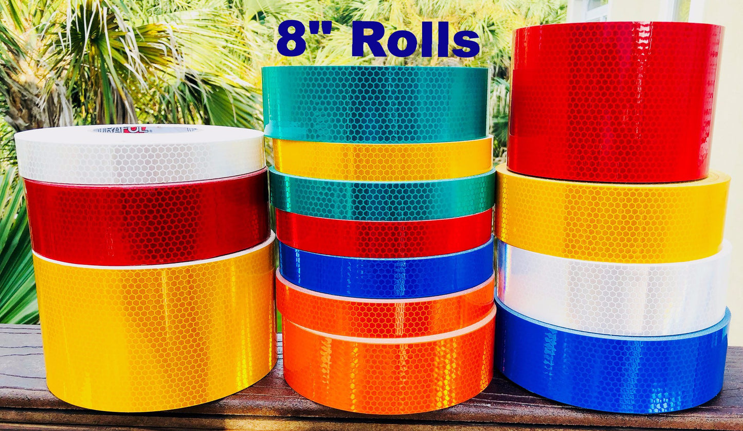 8" High Intensity "Prismatic" Type 4 Reflective Tapes - 30 Foot Rolls