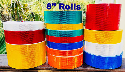 8" High Intensity "Prismatic" Type 4 Reflective Tapes - 30 Foot Rolls